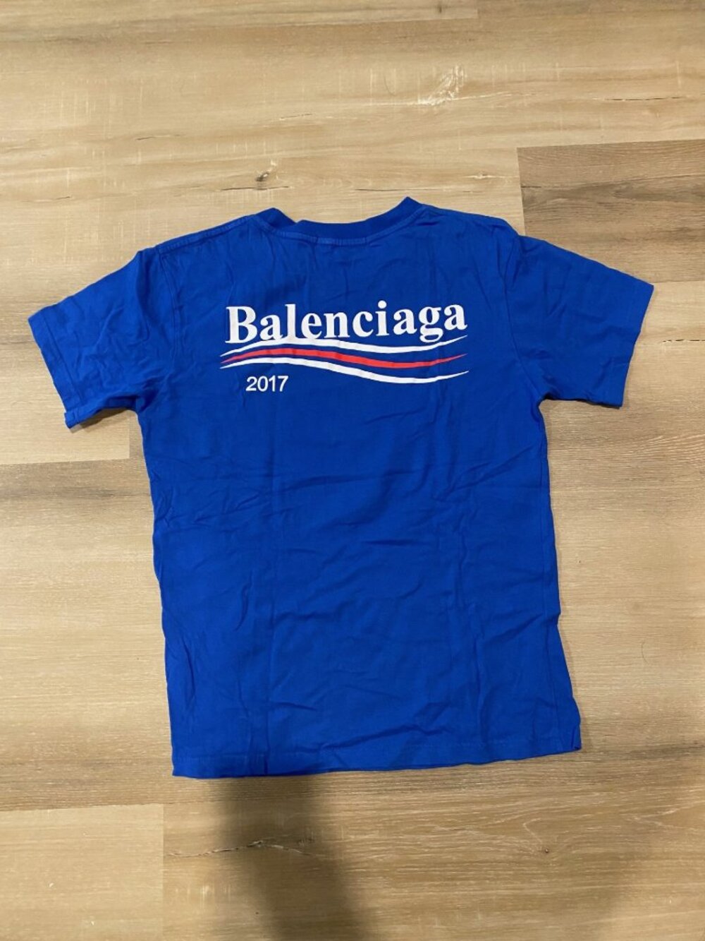 Balenciaga 2017 logo klein blue t-shirt / Size M but fits as S